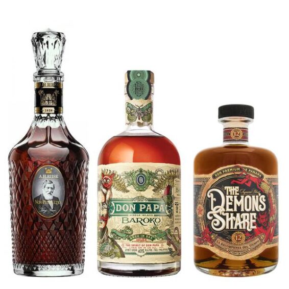 Zvýhodněný set = A.H. Riise Non Plus Ultra + Don Papa Baroko + Demon's Share 12 Y.O.