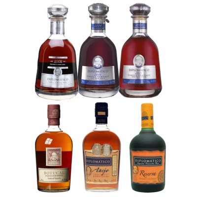 Aukce Diplomatico Single Vintage 2002, 2004, 2005, Añejo 7y, Reserva 8y & Liqueur de Rhum 6×0,7l