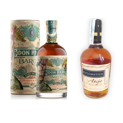 Aukce Don Papa Baroko & Diplomático Aňejo 7y 2×0,7l
