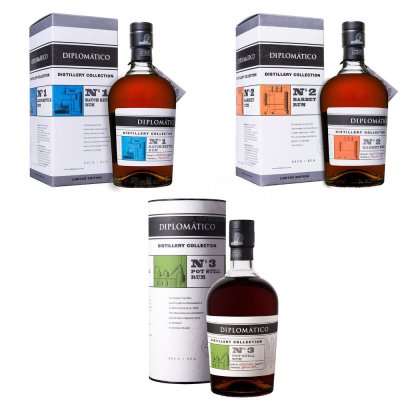 Aukce Diplomatico Distillery Collection No. 1-3 3×0,7l 47% GB L.E.