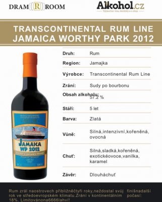 Transcontinental Rum Line Jamaica Worthy Park 0,04l 57,2%