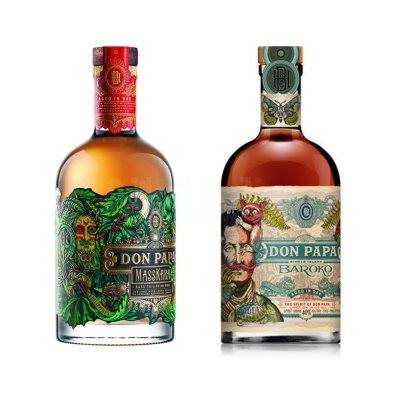 Aukce Don Papa Masskara & Baroko 2×0,7l 40% L.E. + taška a šátek